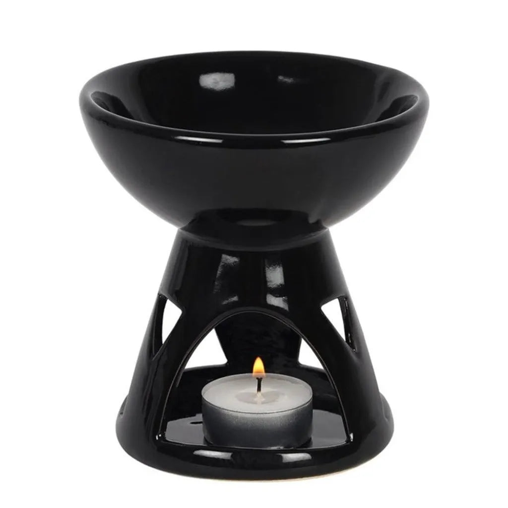Something Different Wax Melt Burner - Black Deep Bowl Ceramic Oil Burner - Home Fragrance Diffuser Home & Garden > Decor > Home Fragrance Accessories > Candle & Oil Warmers >Wax Melt Burners > Black Wax & Oil Burners emmy-jane-boutique.myshopify.com