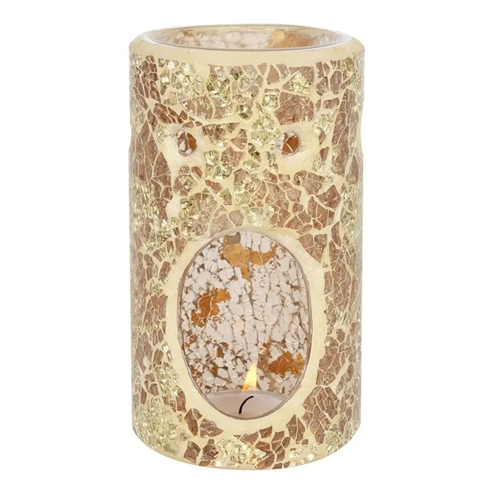 Something Different Crackle Glass Oil Burner - Gold Pillar - Home Fragrance Accessory Home & Garden > Decor > Home Fragrance Accessories > Aroma Diffusers > Ceramic Oil Burners > Gold Crackle Glass Oil Burners emmy-jane-boutique.myshopify.com