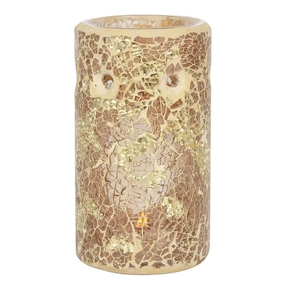 Something Different Crackle Glass Oil Burner - Gold Pillar - Home Fragrance Accessory Home & Garden > Decor > Home Fragrance Accessories > Aroma Diffusers > Ceramic Oil Burners > Gold Crackle Glass Oil Burners emmy-jane-boutique.myshopify.com