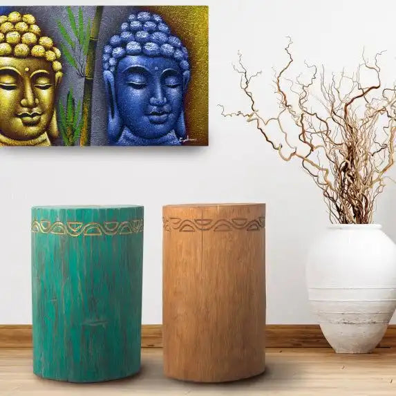 Emmy Jane Indonesian Tribal Tables Handmade Wooden Stools - 3 Colours - Fairly Traded Furniture > Chairs > Table & Bar Stools > Small wooden stools emmy-jane-boutique.myshopify.com