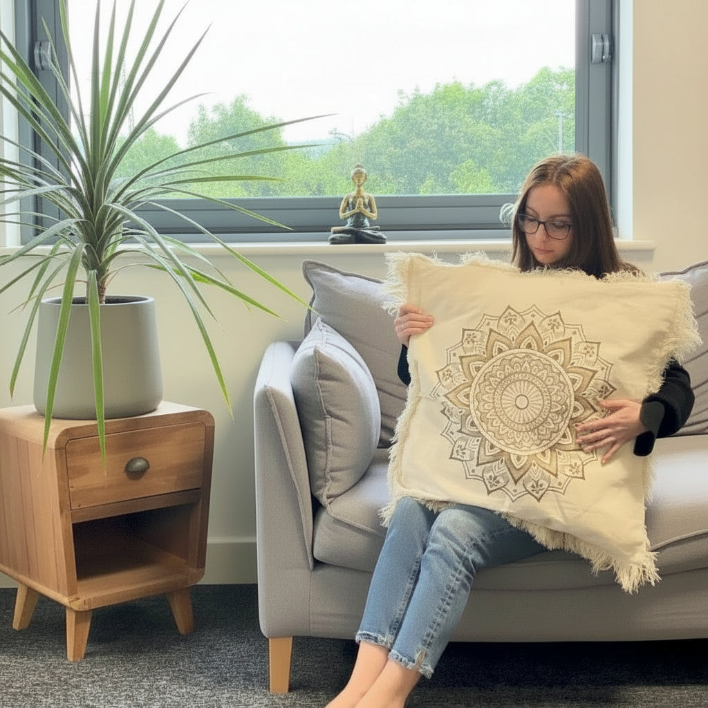 Ancient Wisdom Eco-Friendly Cotton Cushion Covers - Mandala Design - 6 Shapes & Sizes Home & Garden > Decor > Throw Pillows > Cushion Covers emmy-jane-boutique.myshopify.com