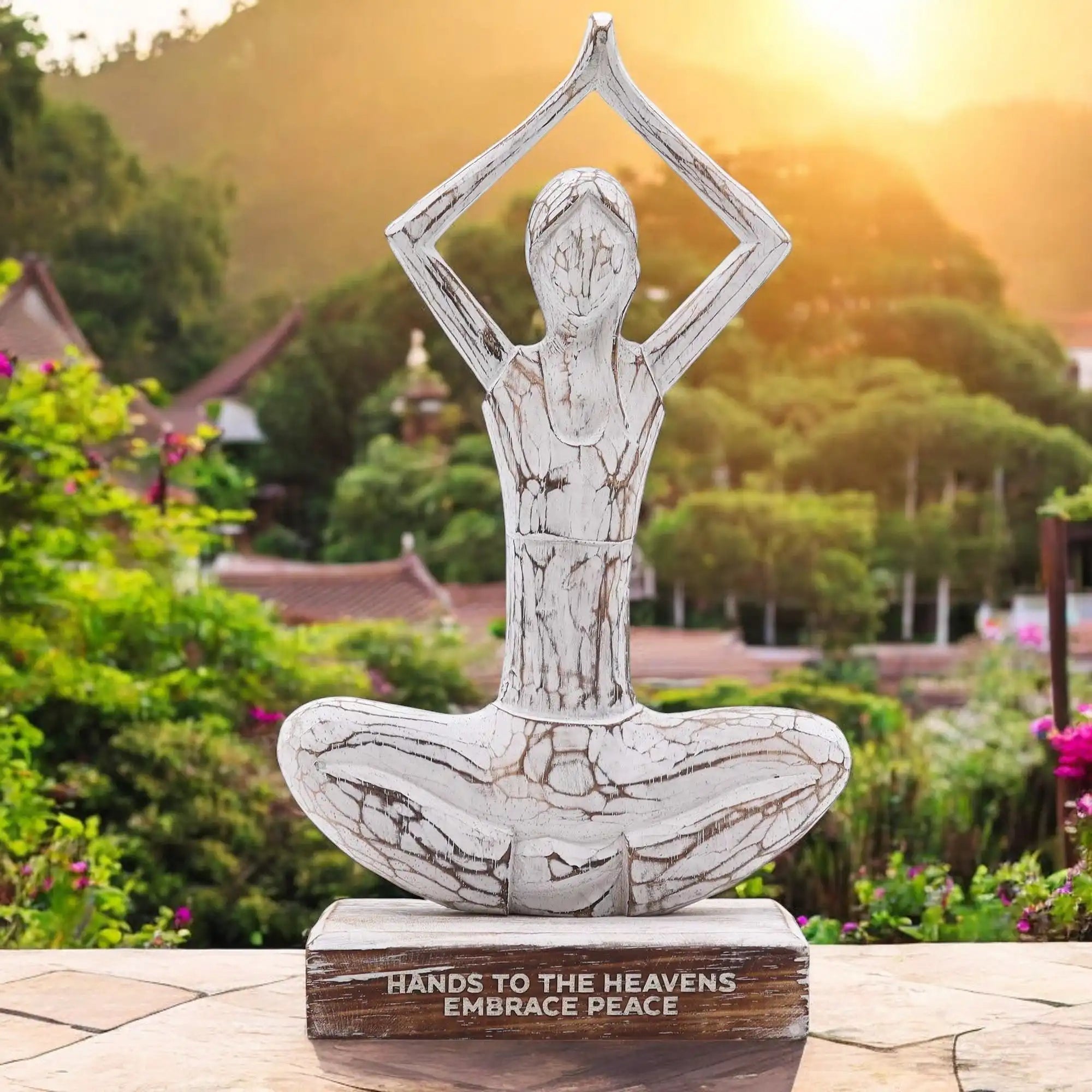 Ancient Wisdom Wooden Yoga Lady Figure - Handcrafted From Sustainable Wood Home & Garden > Decor > Artwork > Posters, Prints & Visual Artwork > Wooden Yoga Lady Figures > Handcrafted Wooden Figures > Sustainable Wood Statues emmy-jane-boutique.myshopify.com