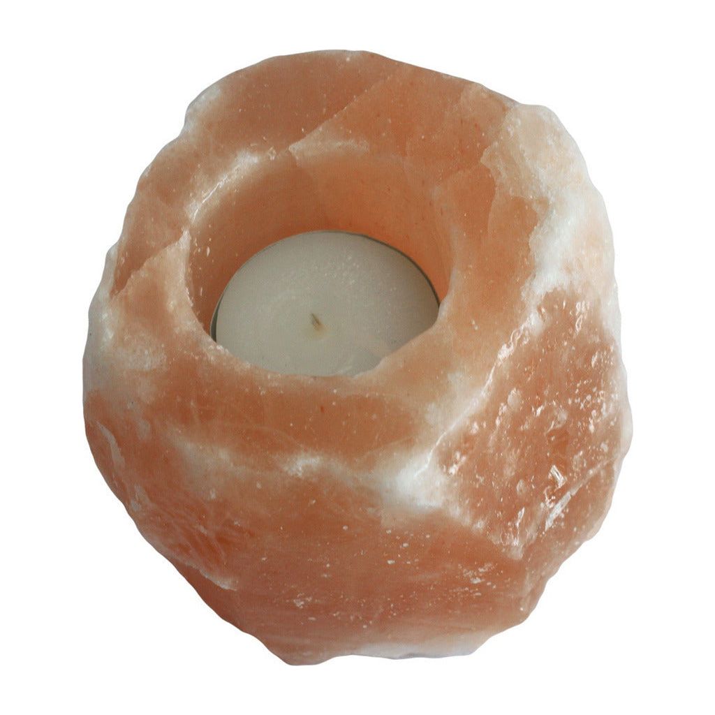 Natural Himalayan Salt Rock Candle Holders Grey or Pink