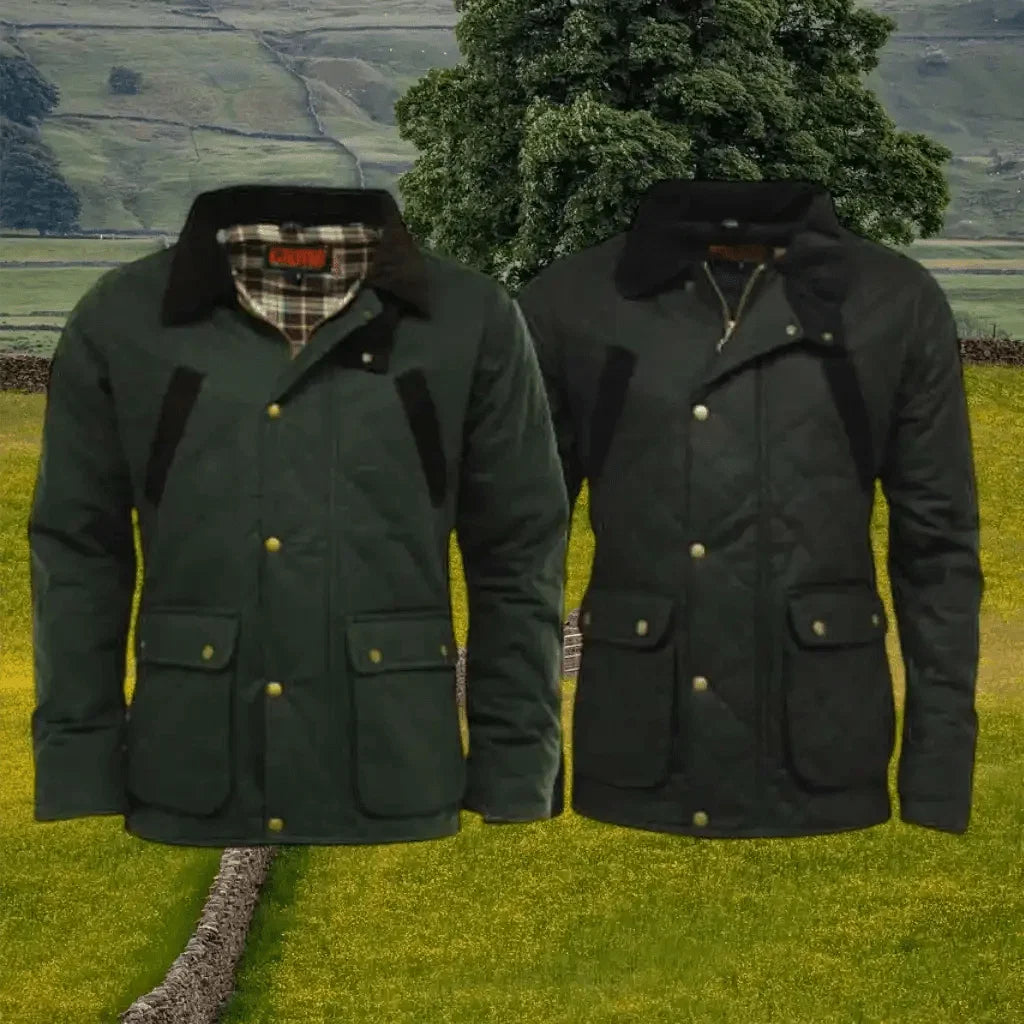 Game Quilted Wax Jacket - Game Oxford Apparel & Accessories > Clothing > Outerwear > Coats & Jackets > Quilted Wax Jacket > Game Speedway Jacket > Mens Waxed Cotton Coat emmy-jane-boutique.myshopify.com