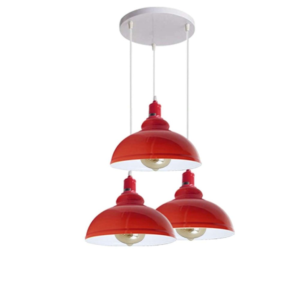 3 Ceiling lamp Pendant Cluster Light Modern Light Fitting Red/Black Lampshades~1356-13