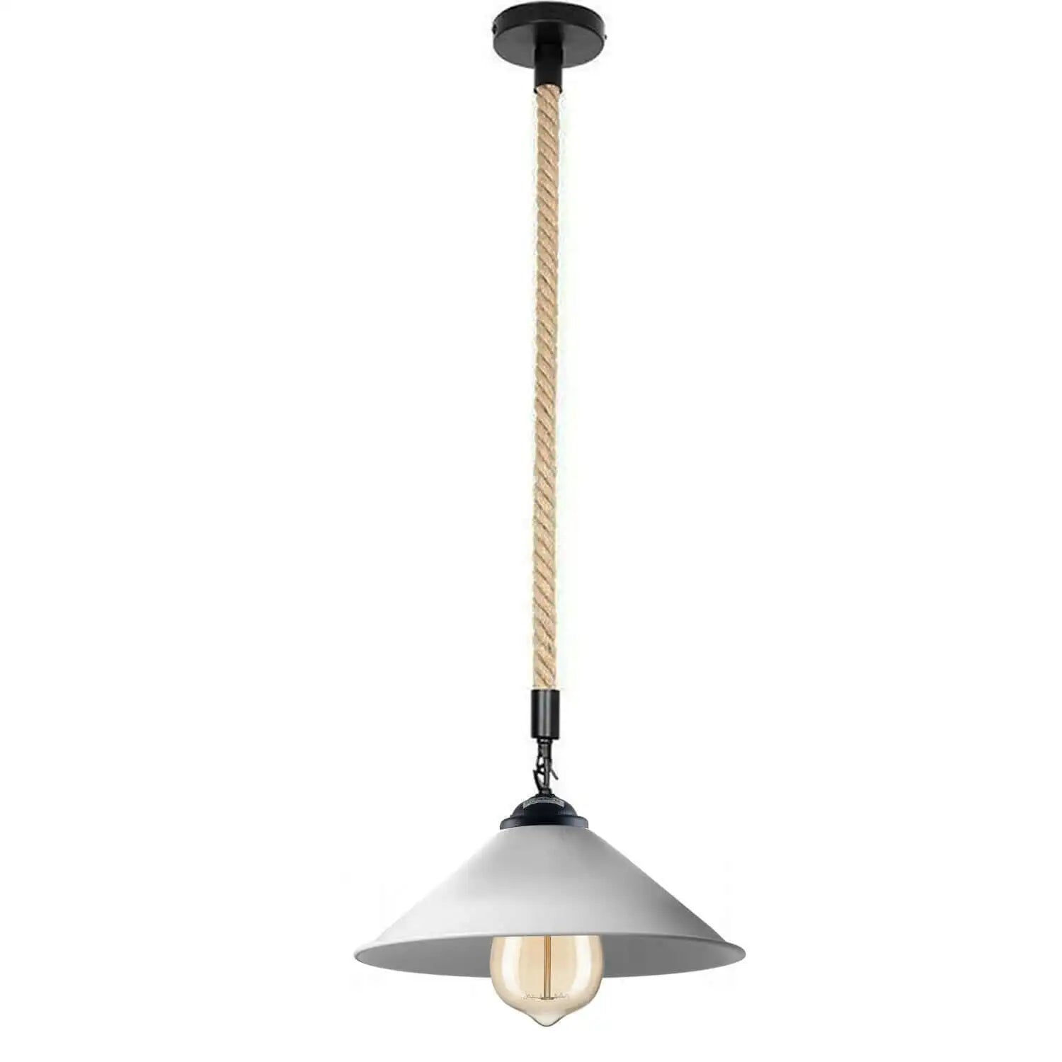 LEDSone Industrial Vintage Metal Pendant Light Holder with Hemp Rope Home & Garden > Lighting > Lighting Fixtures > Ceiling Light Fixtures > Ceiling Lights > Pendant Lights > Hemp Rope Lights emmy-jane-boutique.myshopify.com