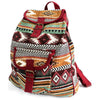 Emmy Jane Boutique Small Indian Cotton Backpack - Jacquard Casual Bag - Chocolate or Teal