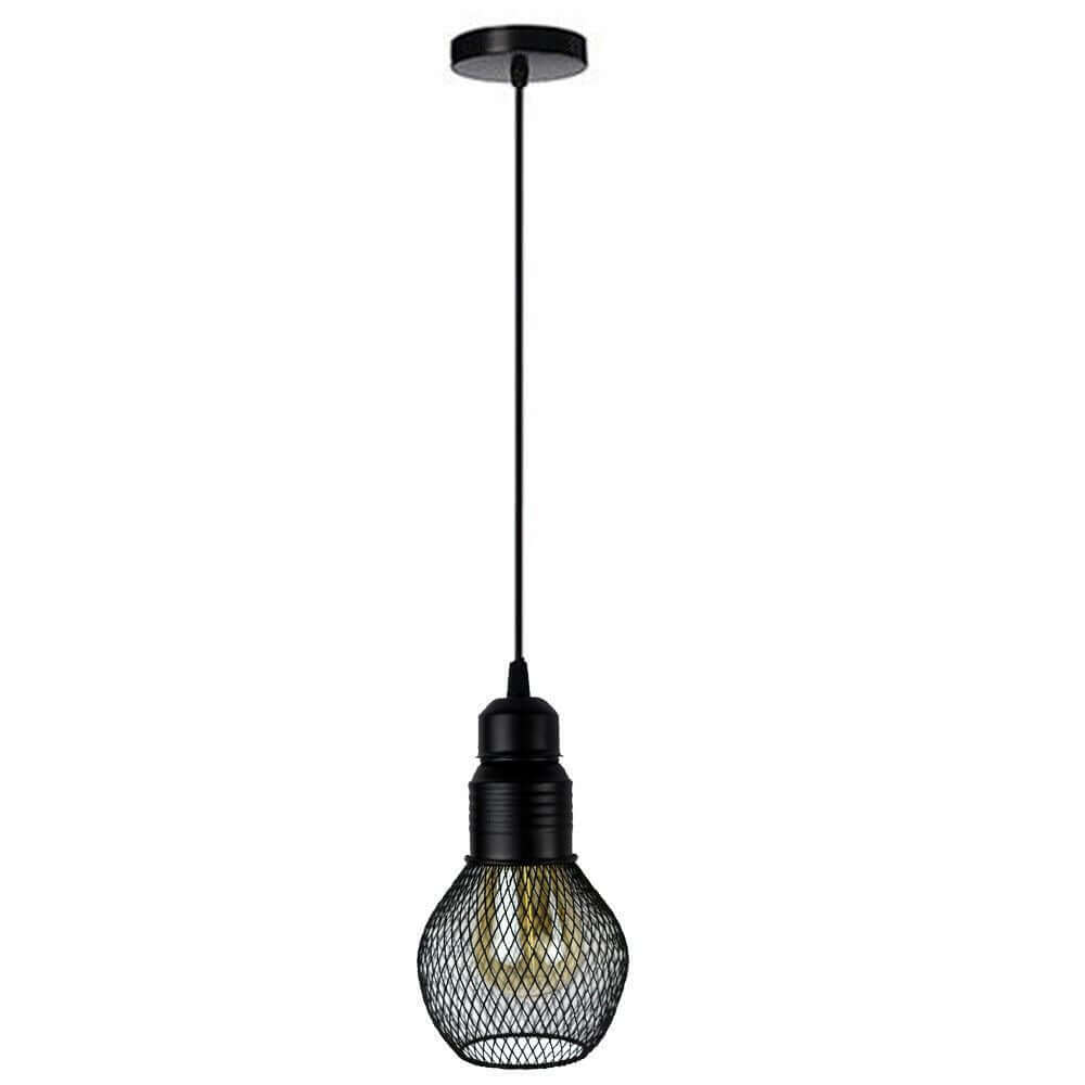 modern ceiling pendant lamp cage fitting black small vintage light~1352-7