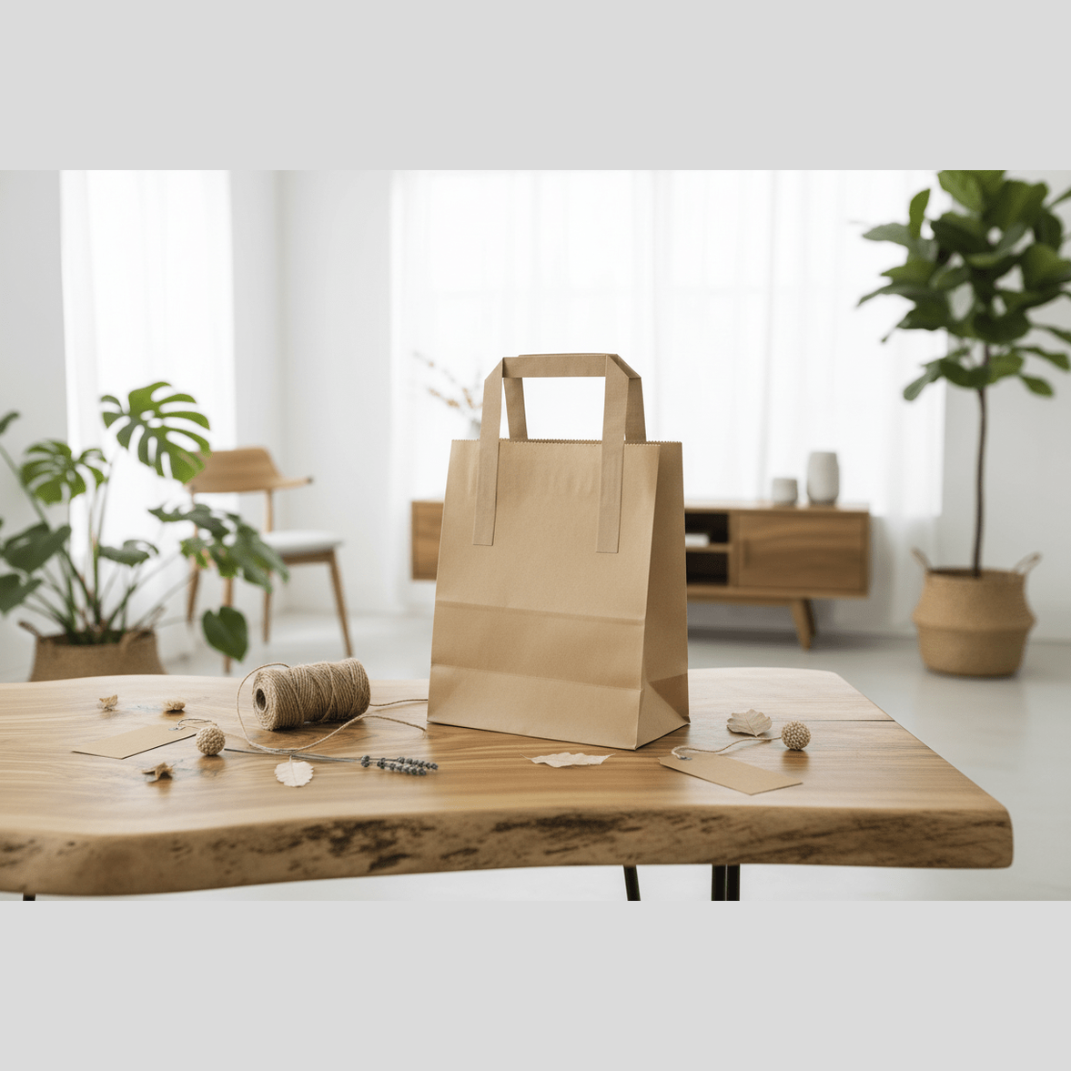 Paper Carrier Bags - Recycled & Recyclable - 2 Sizes - White or Brown