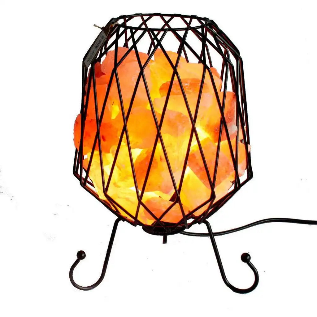 AW Home Natural Salt Rock Lamp - Mesh Salt Rock Brazier Pink Salt Chunks & Bulb Home & Garden > Lighting > Lamps > Natural Himalayan Crystal Salt Lamps emmy-jane-boutique.myshopify.com