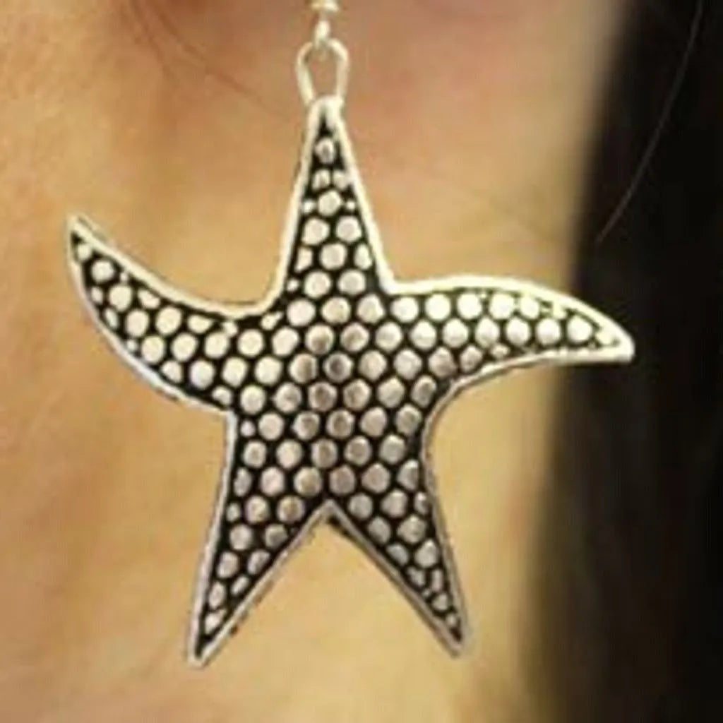 Ancient Wisdom Thai Silver Jewellery - Star Fish Earrings - 925 Sterling Silver Clothing & Accessories > Jewellery & Watches > Earrings > Womens Earrings > Drop Earrings > Silver Starfish Earrings emmy-jane-boutique.myshopify.com