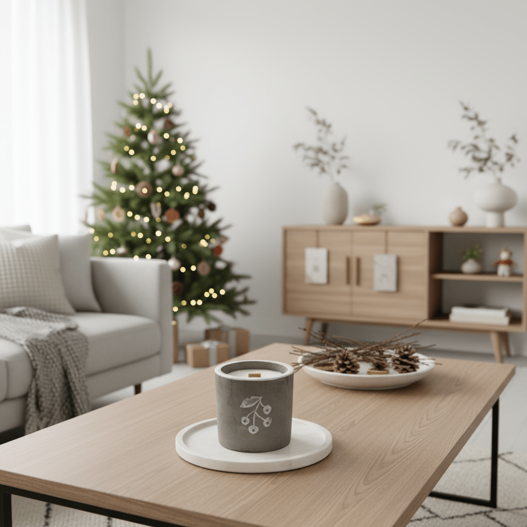 Concrete Wooden Wick Soy Wax Candles  - Long Burning - 6 Great Scents