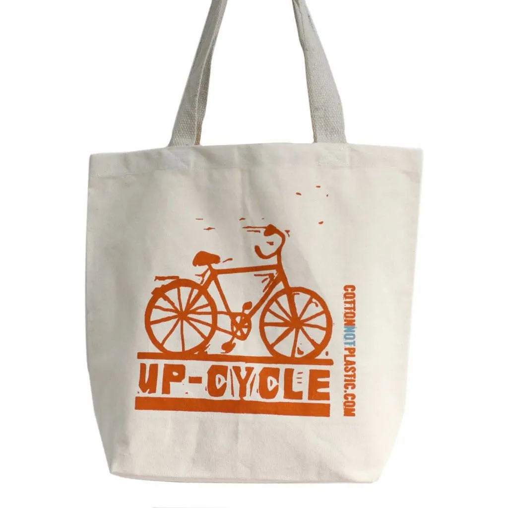 Up Cycle - Cotton Shopper Tote Bag Orange