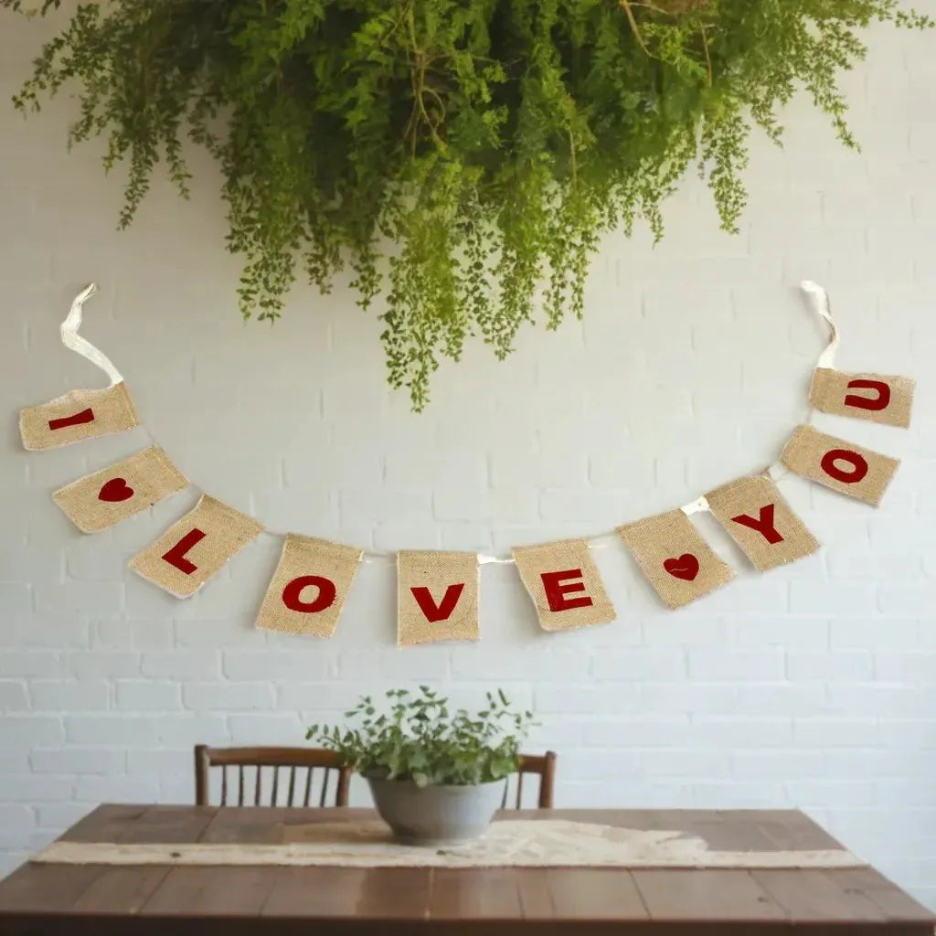 Ancient Wisdom Natural Eco Friendly Jute Bunting - I Love You Wedding Bunting Home & Garden > Decor > Novelty Signs > Bunting > Natural Eco Friendly Jute Bunting > Wedding Bunting > I love you Bunting > Heart Bunting emmy-jane-boutique.myshopify.com