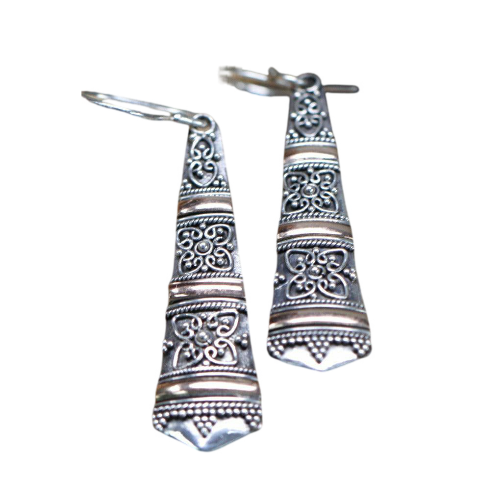 Emmy Jane Boutique Bali Jewellery - Handmade Silver & Gold Earrings - Tribal Drops