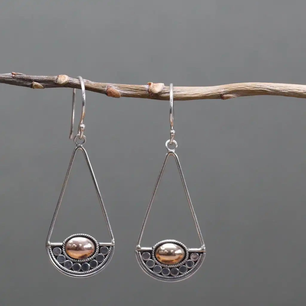 Emmy Jane Silver & Gold Earrings - Luna Balance - Handmade & Ethically Sourced Apparel & Accessories > Jewelry > Womens Earrings > Drop Earrings > Silver & Gold Earrings emmy-jane-boutique.myshopify.com