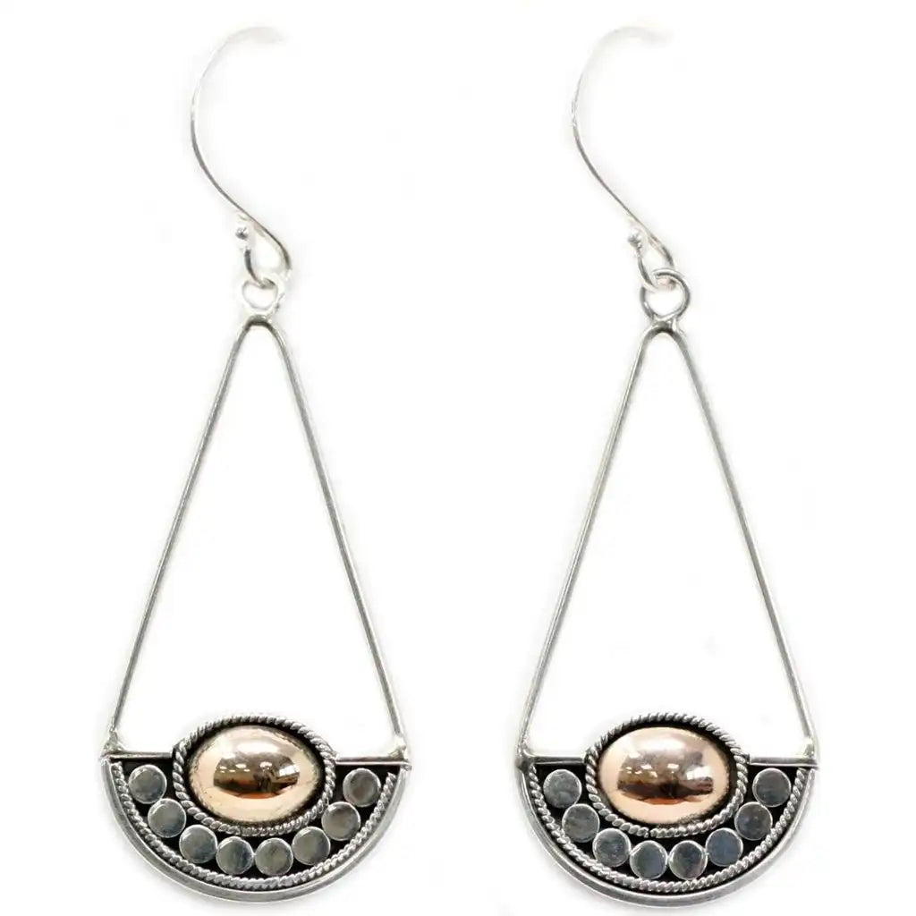 Emmy Jane Silver & Gold Earrings - Luna Balance - Handmade & Ethically Sourced Apparel & Accessories > Jewelry > Womens Earrings > Drop Earrings > Silver & Gold Earrings emmy-jane-boutique.myshopify.com