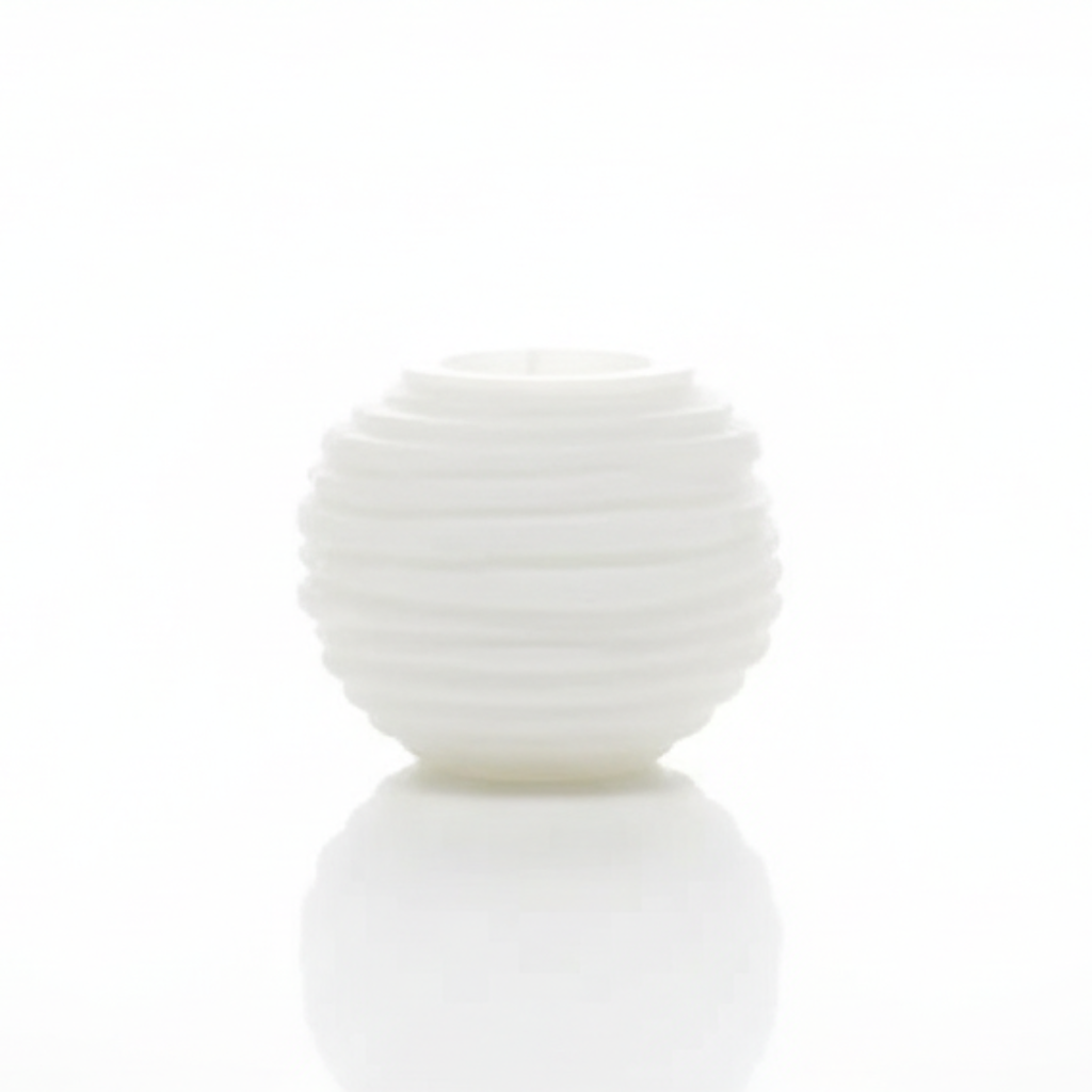 White salt rock candle holder on a white background