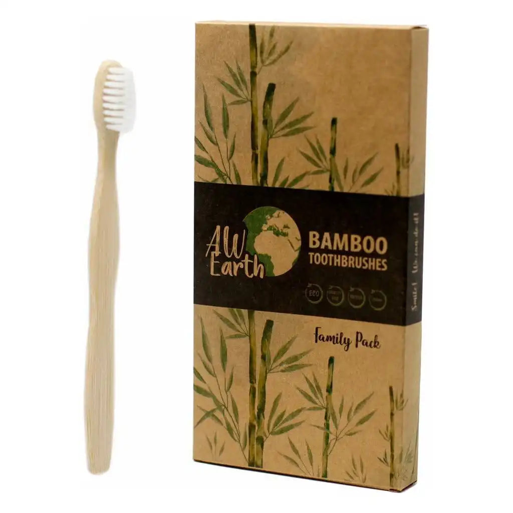 AWEarth Bamboo Wooden Toothbrushes - Eco Friendly Plastic Free & Vegan Health & Beauty > Personal Care > Oral Care > Toothbrushes > Eco-Friendly Toothbrushes emmy-jane-boutique.myshopify.com