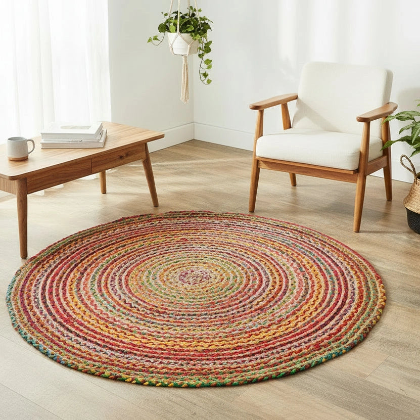 AW Artisan Handmade Round Jute and Recycled Cotton Rugs - 3 Sizes Available Home & Garden > Decor > Rugs > Round Jute and Recycled Cotton Rugs emmy-jane-boutique.myshopify.com