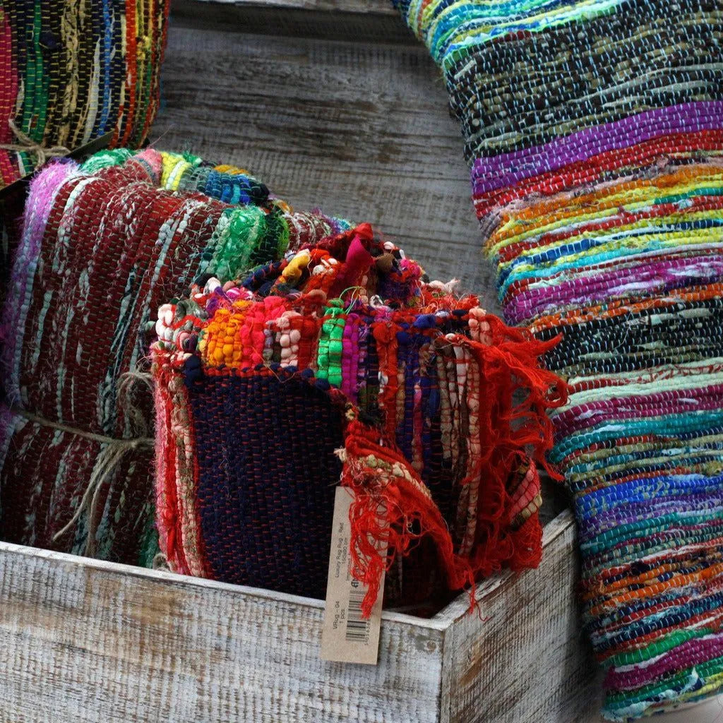 Ancient Wisdom Handmade Indian Rag Rugs - 4 Colours - Cotton & Recycled Materials - Fairly Traded Home & Garden > Decor > Rugs > Cotton Rugs > Handmade Indian Rag Rugs emmy-jane-boutique.myshopify.com