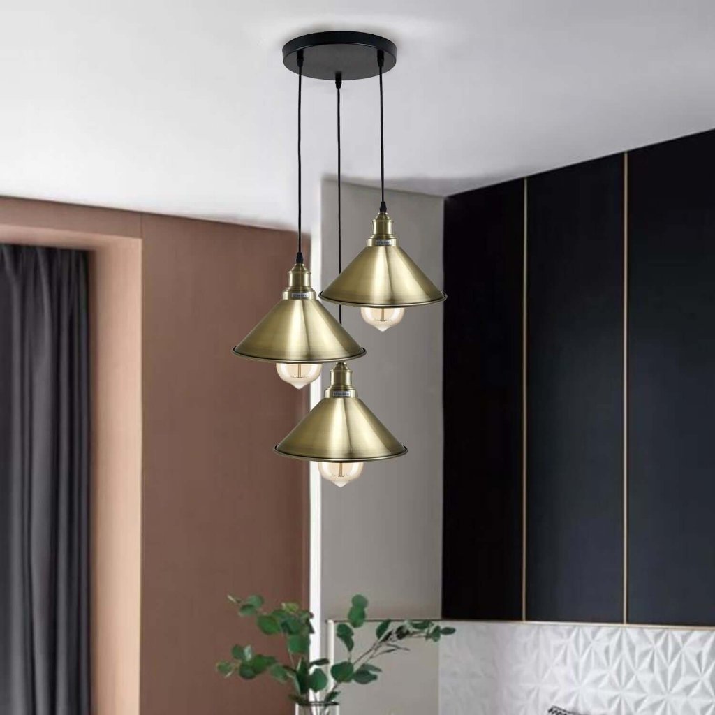 3 Cluster Pendant Light Industrial Vintage Hanging Lamp Loft Indoor Chandelier~1302-4