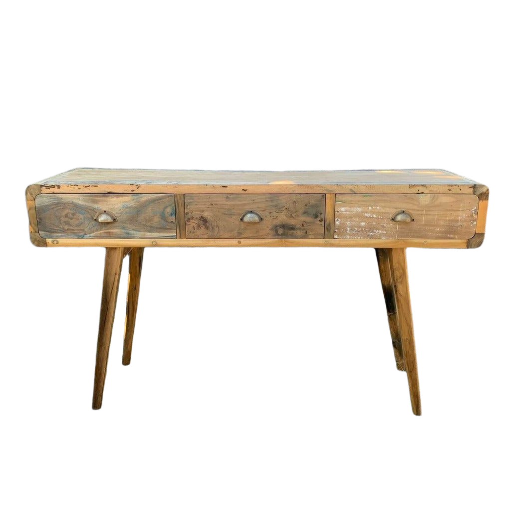 Emmy Jane Boutique Console Table - 150 x 50 x 80cm - Upcycled Teak Wood from Retired Fishing Boats