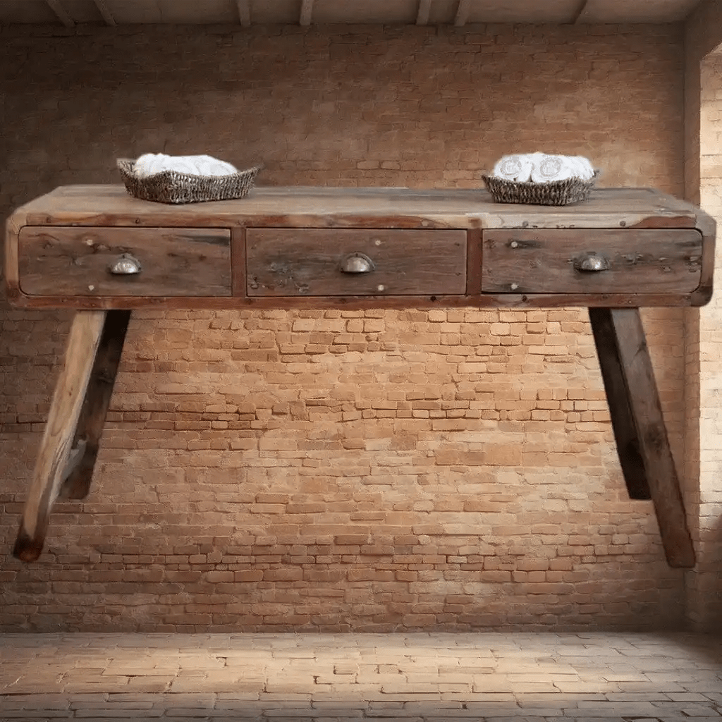 Emmy Jane Console Table - Upcycled Teak Wood from Retired Fishing Boats Furniture > Tables > Accent Tables > Console Tables > Recyled Wooden Furniture > Upcycled wooden console tables emmy-jane-boutique.myshopify.com