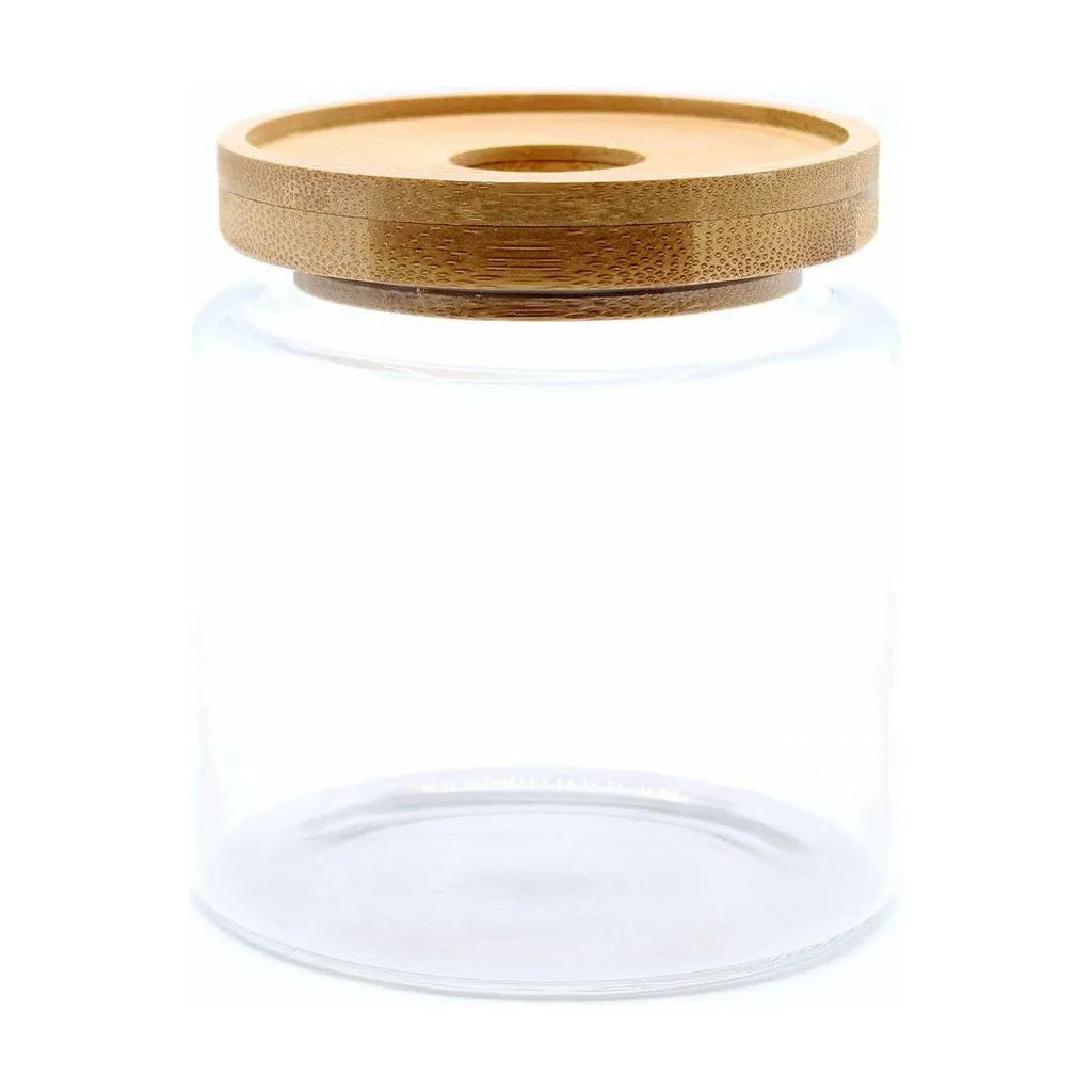 AW Earth Eco Friendly Cottage Bamboo & Glass Storage Jars - Natural Home Storage Home & Garden > Household Supplies > Storage & Organisation > Household Storage Containers > Eco Friendly Storage Jars emmy-jane-boutique.myshopify.com