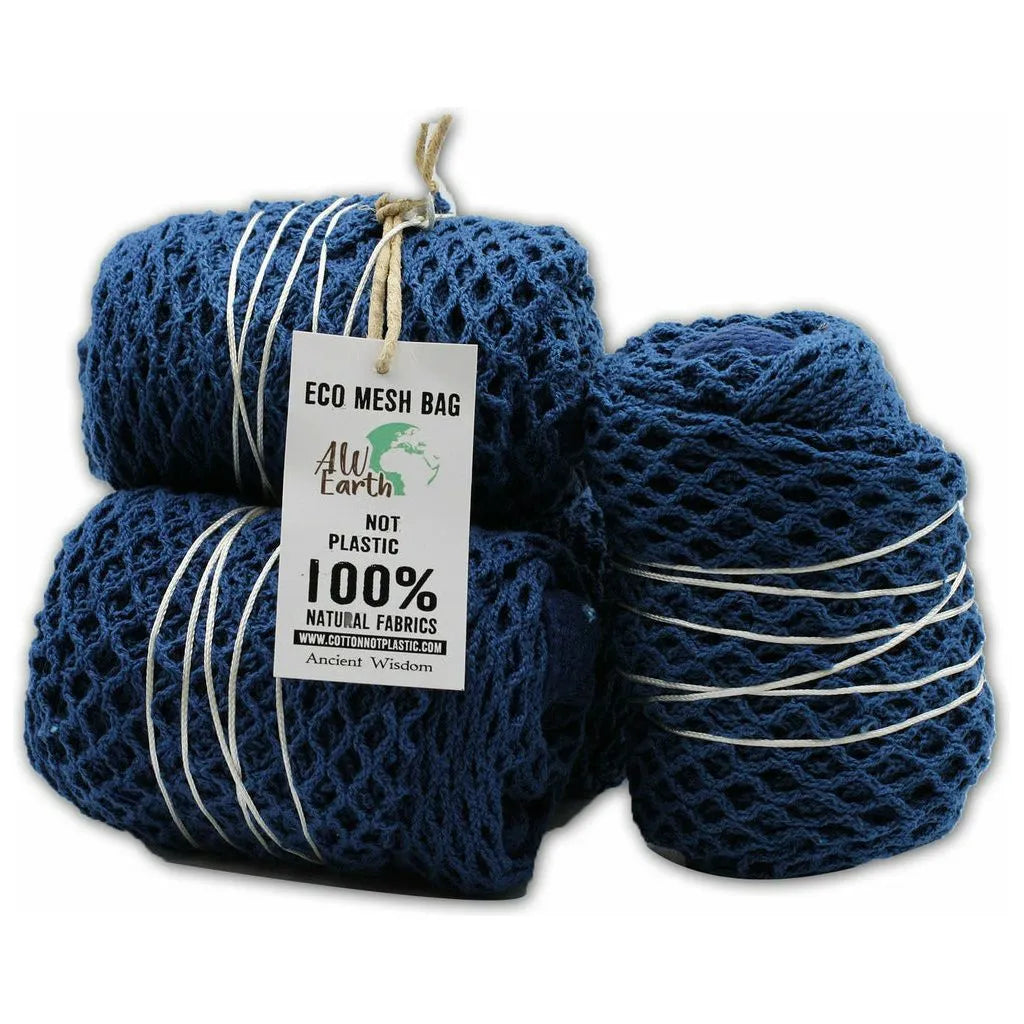 AWEarth AW Earth - Pure Cotton Mesh Bag - Natural Denim Blue Pink or Black Apparel & Accessories > Handbags, Wallets & Cases > Shopper Bags > Pure Cotton Mesh Bags emmy-jane-boutique.myshopify.com