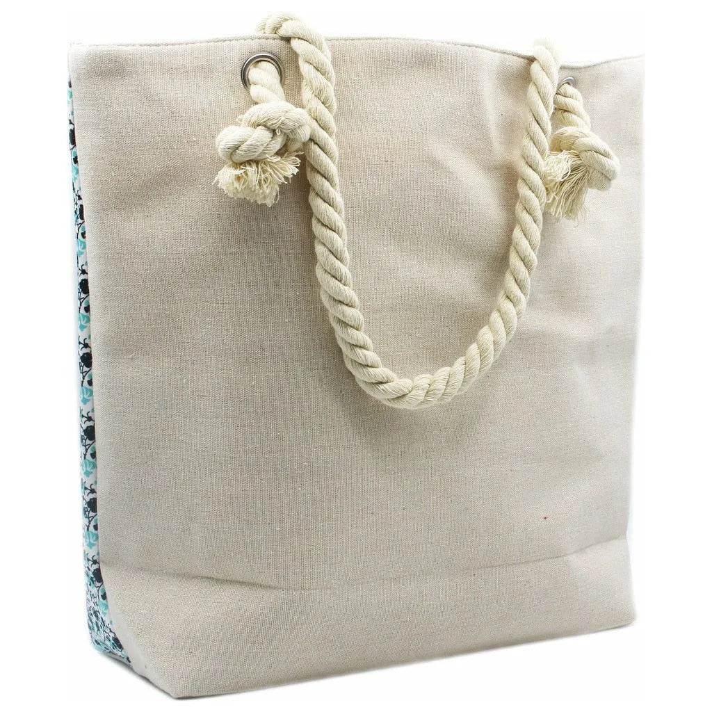 Ancient Wisdom Large Beach Bag - Rope Handled Mandela - Blue Shades Luggage & Bags > Shopping Totes > Shopper Bags > Beach Bags > Rope Handled Mandela Shopper Bag > Blue Beach Bags emmy-jane-boutique.myshopify.com