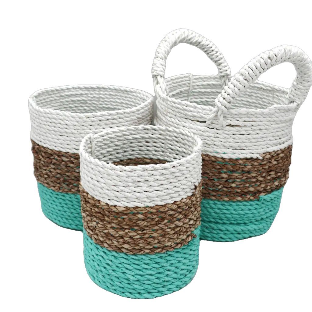 Ancient Wisdom Handwoven Indonesian Seagrass Baskets - Set of 3 - Choice of 5 Colours Home & Garden > Household Supplies > Storage & Organisation > Household Storage Containers > Handwoven Indonesian Seagrass Baskets emmy-jane-boutique.myshopify.com