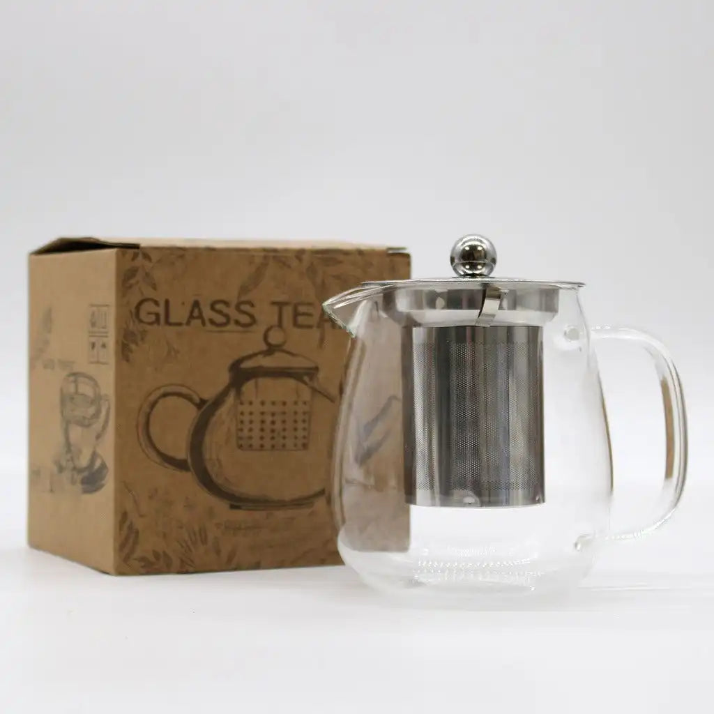 Emmy Jane Glass Infuser Teapot - Herbal Tea Maker - Steel and Glass Home & Garden > Kitchen & Dining > Tableware > Coffee Servers & Tea Pots - Teapots > Glass Infuser Teapots > Herbal Tea Makers > Steel and Glass Teapots emmy-jane-boutique.myshopify.com