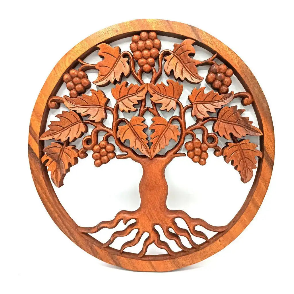 Emmy Jane Hand Carved Fairly Traded Decorative Wooden Panel - Sustainable Indonesian Suar wood Home & Garden > Decor > Artwork > Sculptures & Statues > Natural Wooden Wall Art emmy-jane-boutique.myshopify.com