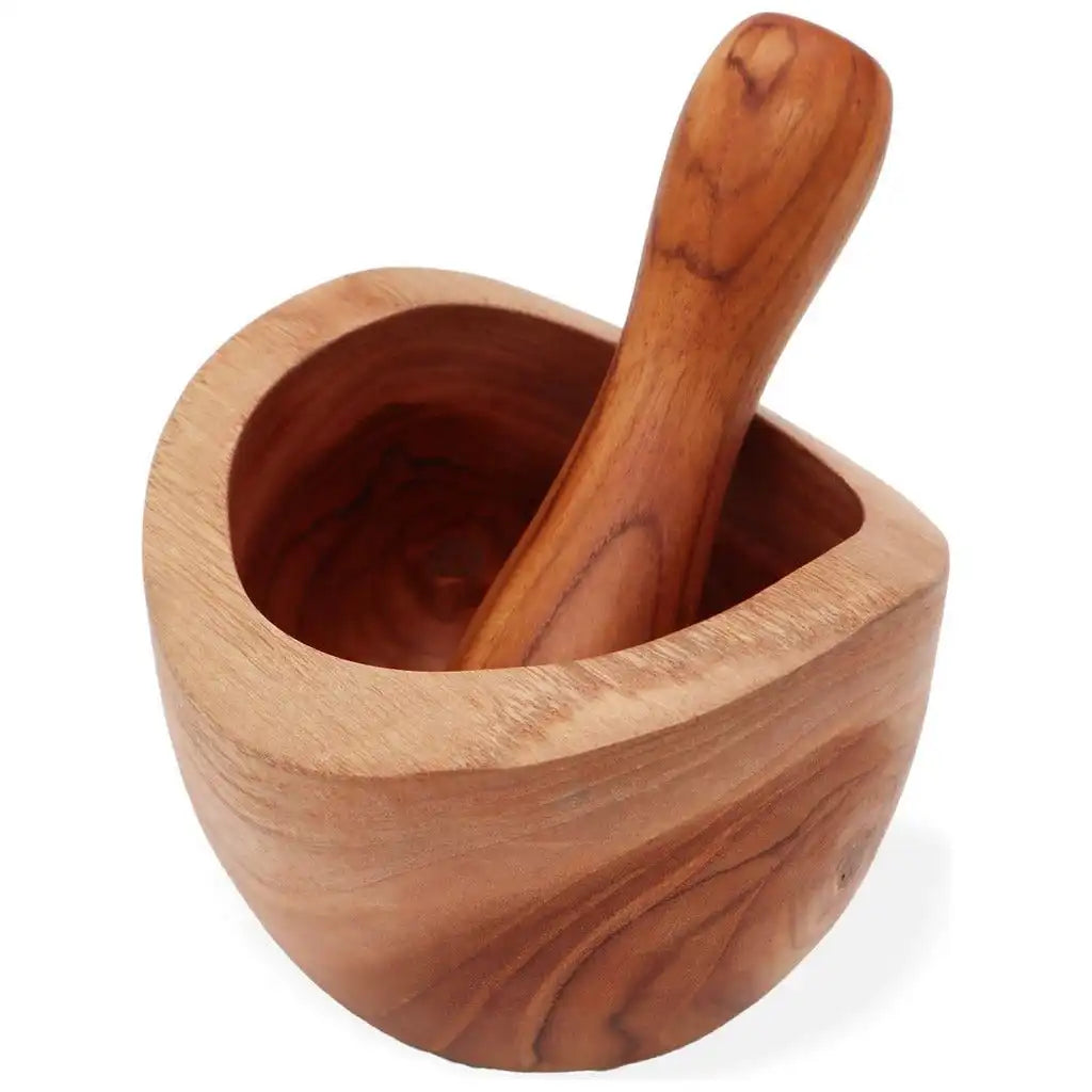 Emmy Jane Ergo - Wooden Pestle & Mortar - Natural Home Sustainable Teak Wood Home & Garden > Kitchen & Dining > Kitchen Tools & Utensils > Mortars & Pestles > Sustainable Wooden Pestle & Mortar emmy-jane-boutique.myshopify.com