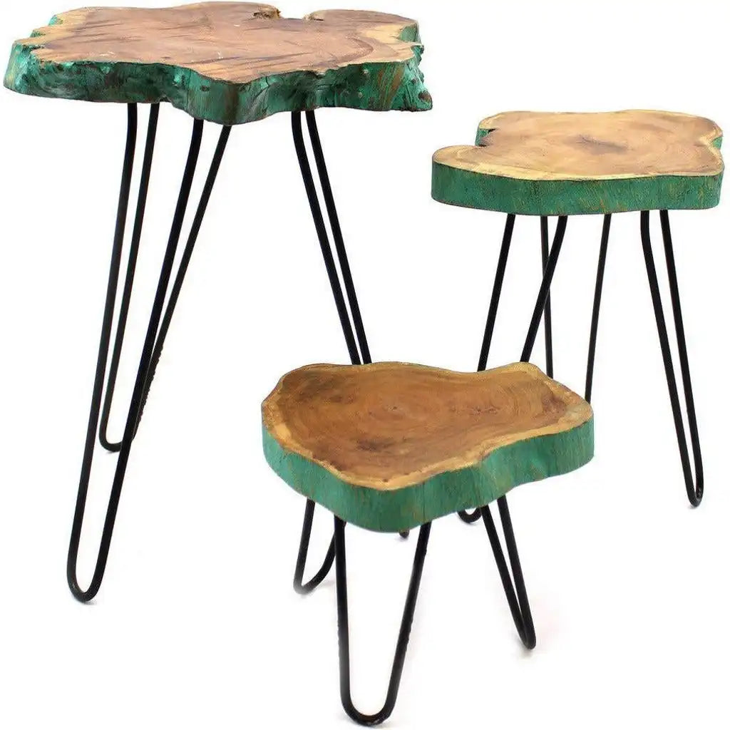 Emmy Jane Wooden Plant Stands - Indonesian Table Set - Natural Home Decor - 3 Colours Furniture > Tables > Accent Tables > End Tables > Indonesian Table Set > Wooden Plant Stands emmy-jane-boutique.myshopify.com