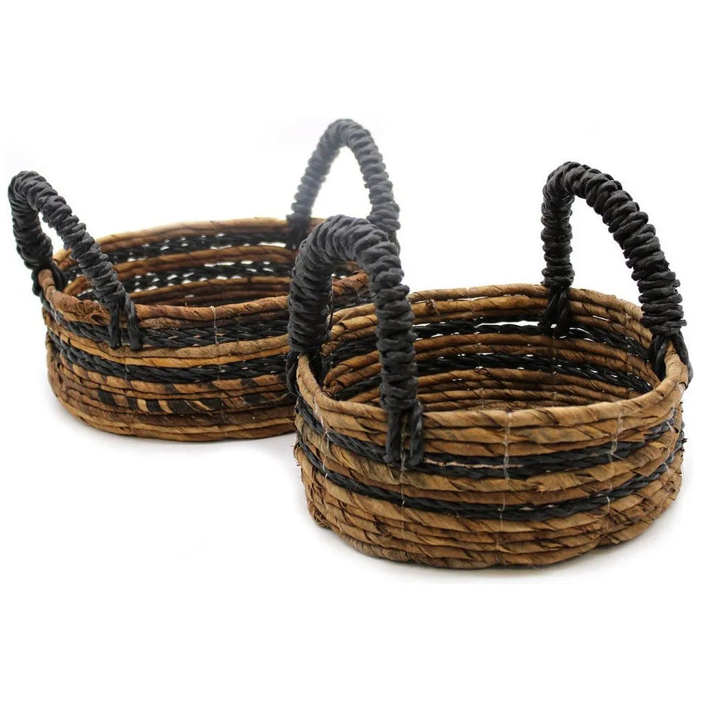 Ancient Wisdom Banana Leaf & Seagrass Baskets Set - Round - Pack of 2 Eco-Friendly Storage Home & Garden > Household Supplies > Storage & Organisation > Household Storage Containers > Storage Baskets emmy-jane-boutique.myshopify.com