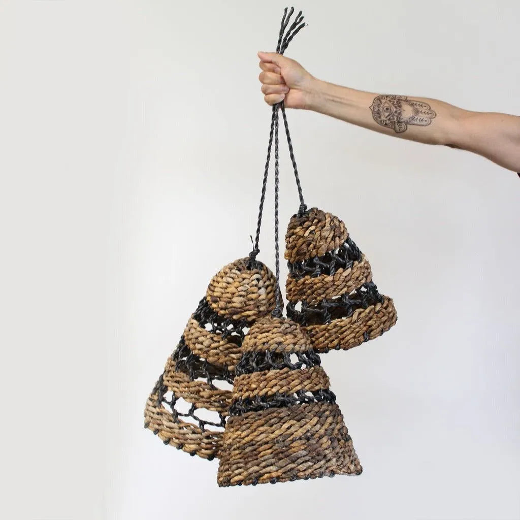 Emmy Jane Natural Lamp Shades Banana Leaf & Hitam Raffia - Handmade & Fairly Traded Home & Garden > Lighting Accessories > Lamp Shades > Natural Lampshades > Banana Leaf & Hitam Raffia Lamp Shades > Handmade Lampshades > Fairly Traded Lampshades emmy-jane-boutique.myshopify.com