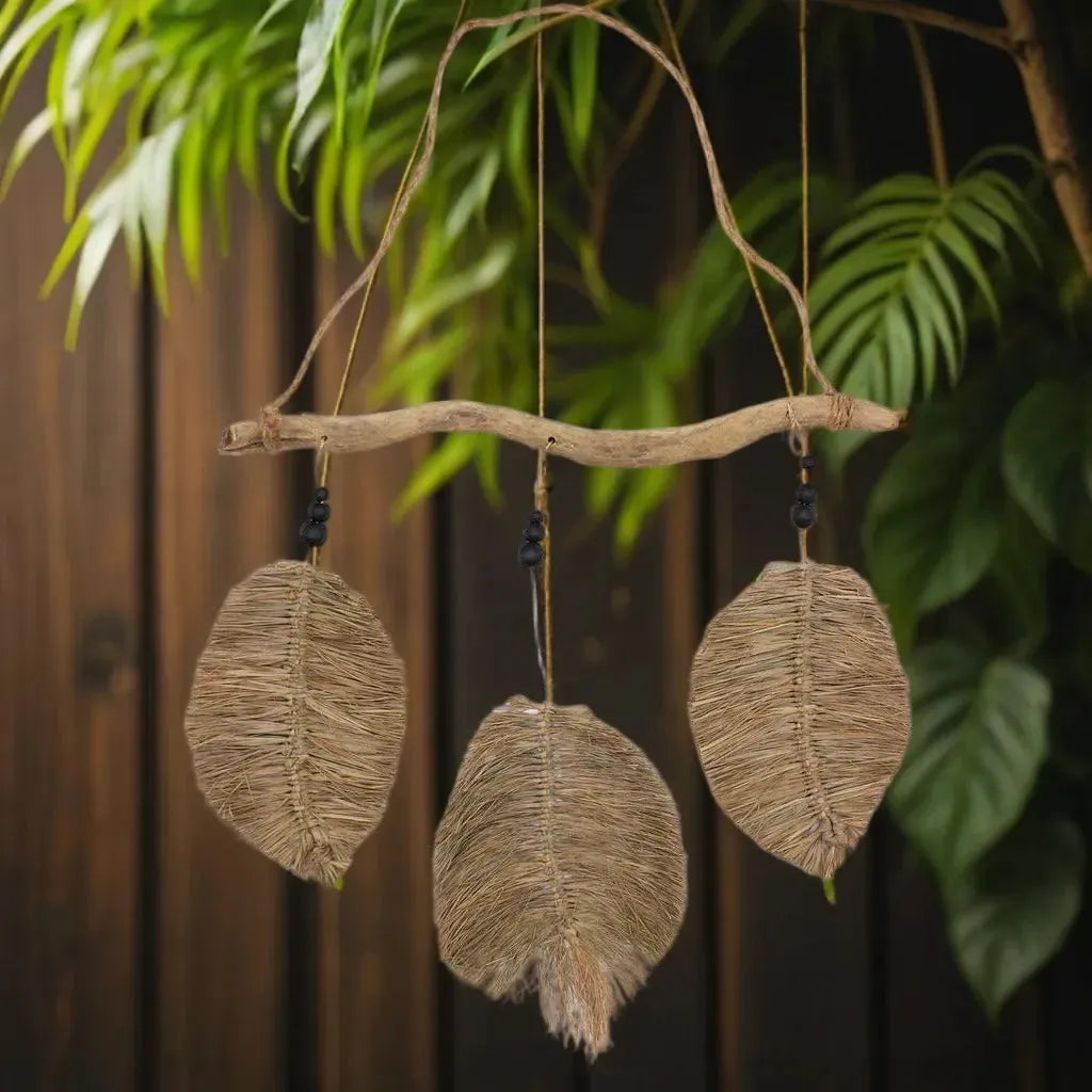 Ancient Wisdom Natural Wall Art -  Raffa Leaves - Handmade Seagrass Home Decor - Fairly Traded Home & Garden > Decor > Artwork > Posters, Prints, & Visual Artwork emmy-jane-boutique.myshopify.com