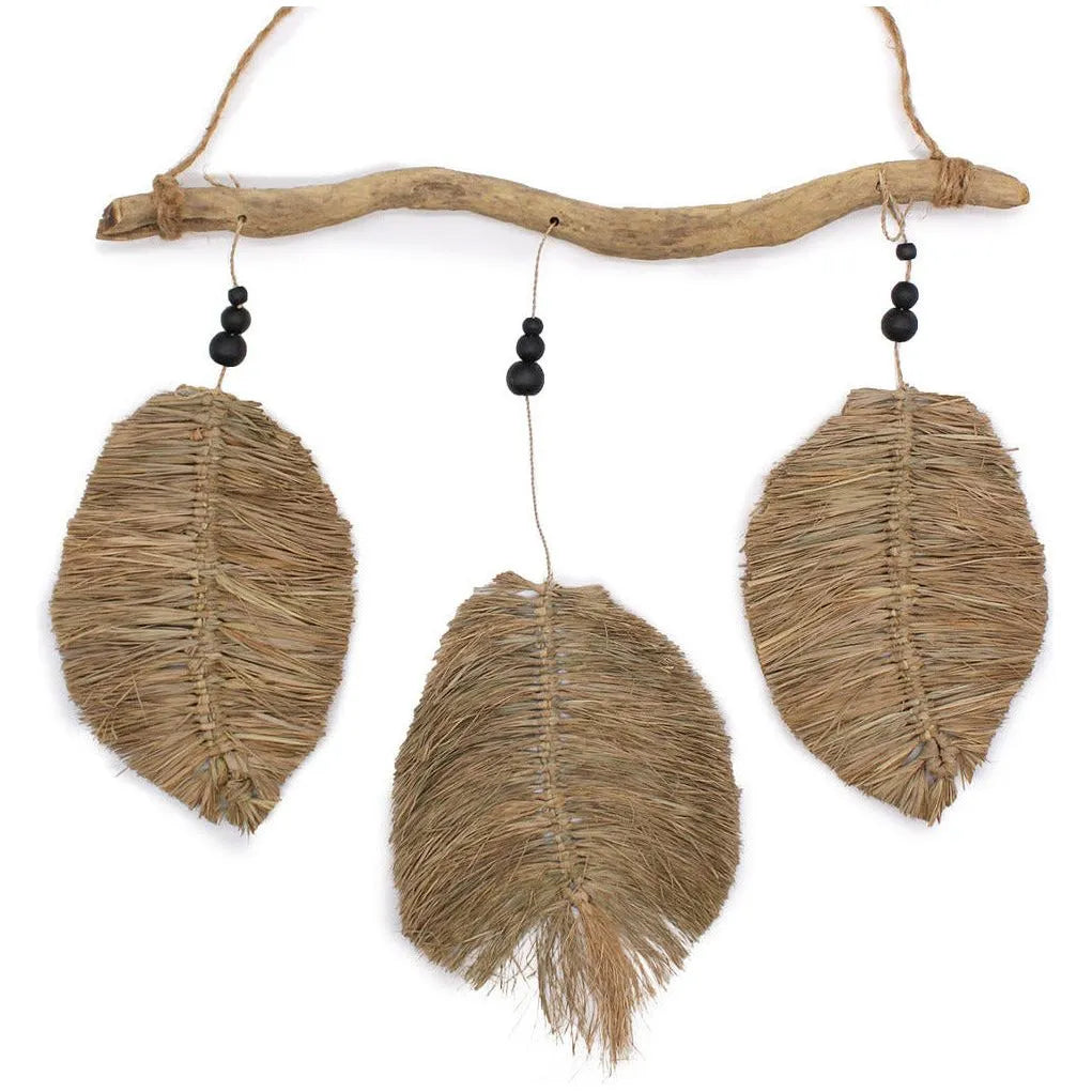 Ancient Wisdom Natural Wall Art -  Raffa Leaves - Handmade Seagrass Home Decor - Fairly Traded Home & Garden > Decor > Artwork > Posters, Prints, & Visual Artwork emmy-jane-boutique.myshopify.com