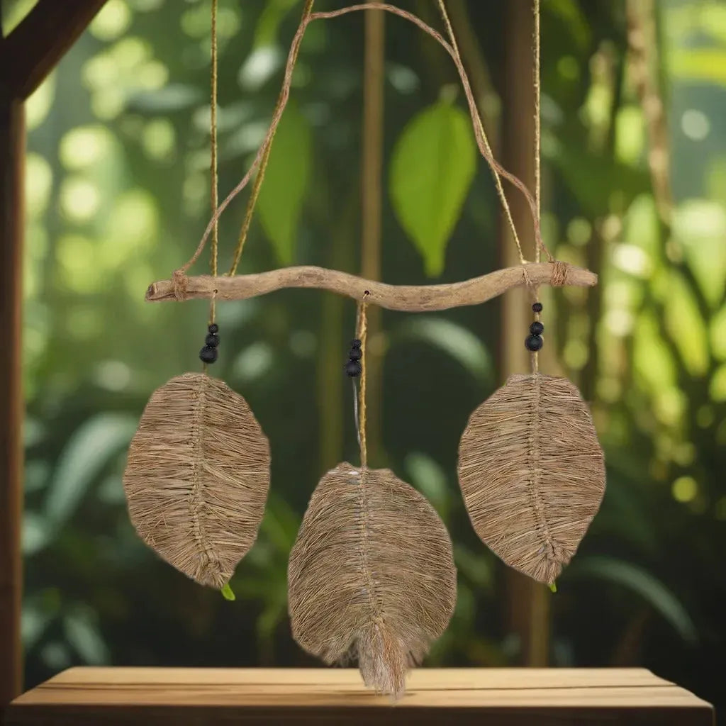 Ancient Wisdom Natural Wall Art -  Raffa Leaves - Handmade Seagrass Home Decor - Fairly Traded Home & Garden > Decor > Artwork > Posters, Prints, & Visual Artwork emmy-jane-boutique.myshopify.com