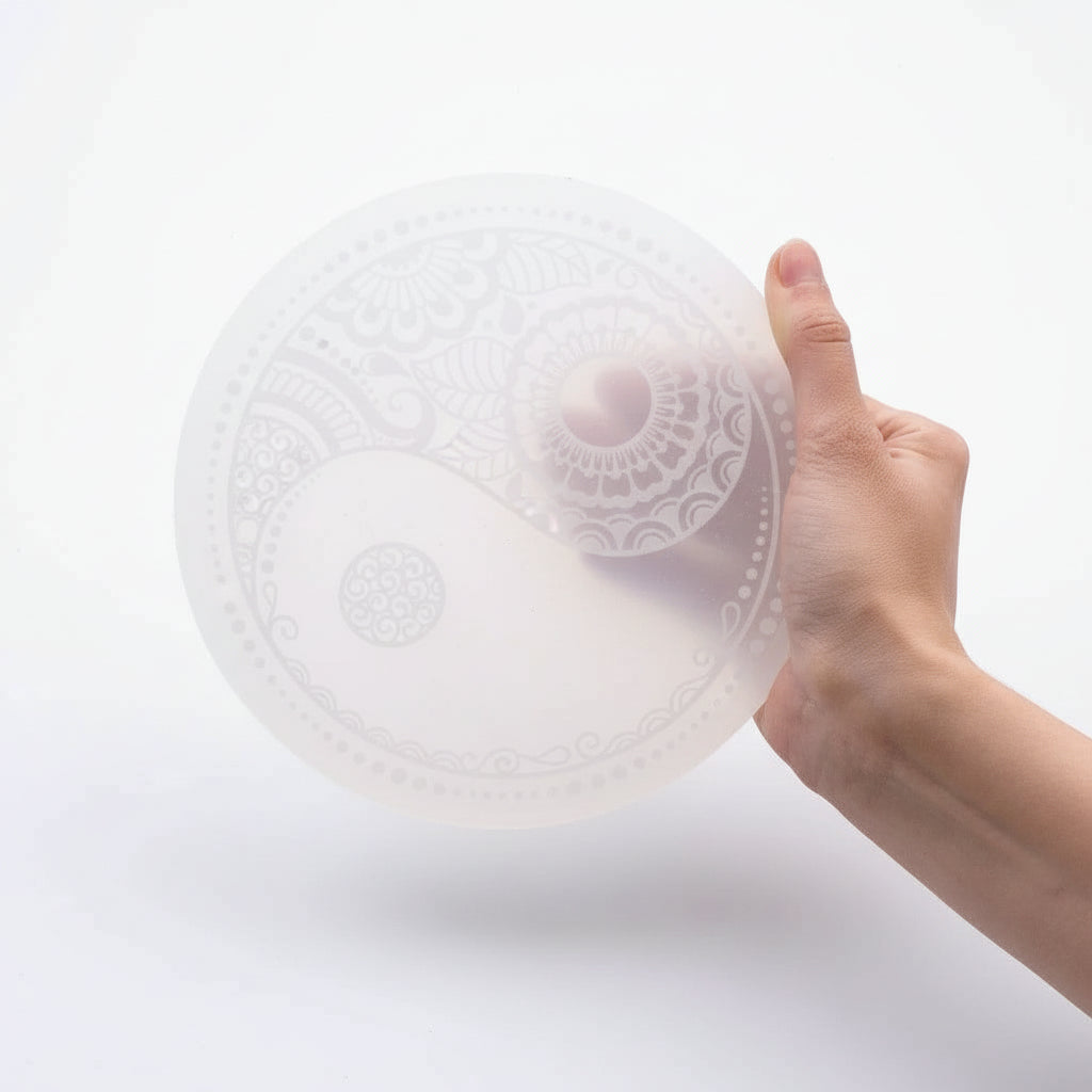 Ancient Wisdom Decorative Selenite Charging Plates  - Mandala Feng Shui or Natural Designs Home & Garden > Decor > Decorative Plates >Decorative Selenite Charging Plates emmy-jane-boutique.myshopify.com