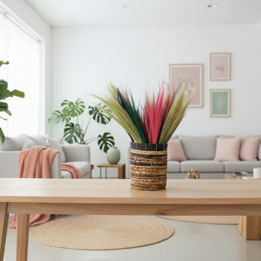 Natural Homeware - Pampas Grass Broom Set of 4 - Sustainable & Fairly Traded