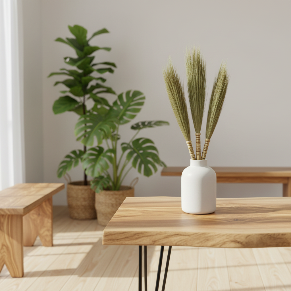 Natural Homeware - Pampas Grass Broom Set of 4 - Sustainable & Fairly Traded