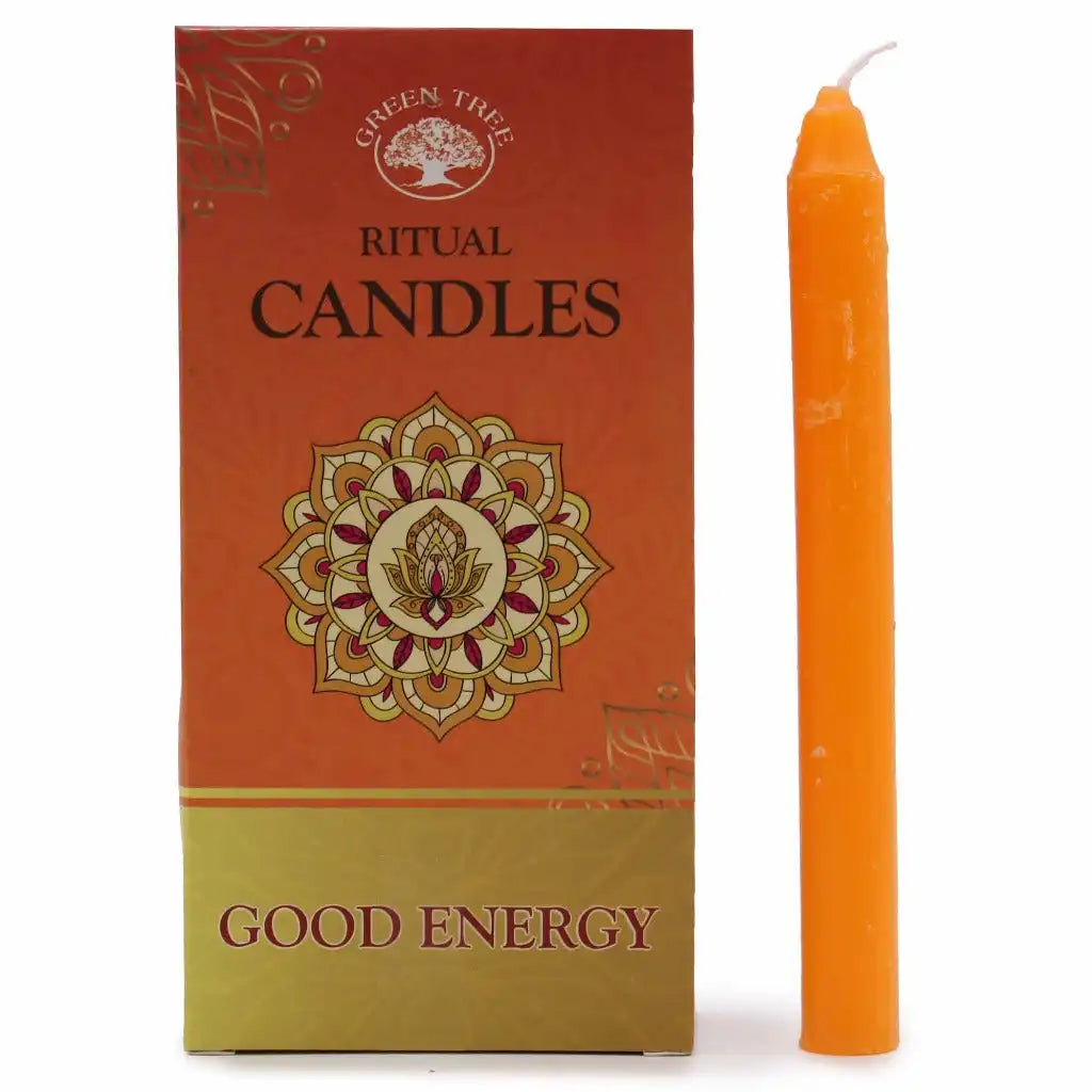 Green Tree Spell Candles - Set of 10 - Positive Vibes - Indian Ritual Candles Home & Garden > Decor > Home Fragrances > Candles > Spell Candles emmy-jane-boutique.myshopify.com