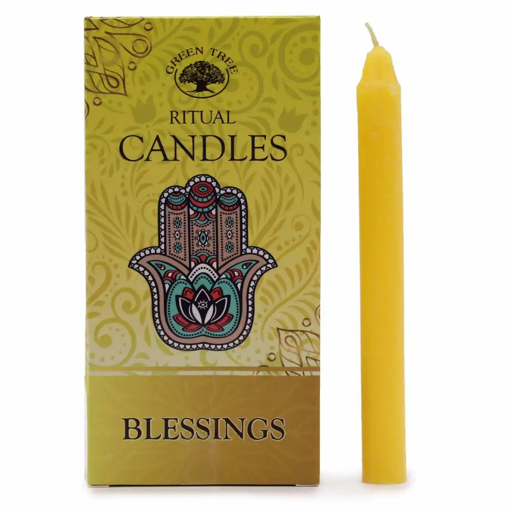 Green Tree Spell Candles - Set of 10 - Positive Vibes - Indian Ritual Candles Home & Garden > Decor > Home Fragrances > Candles > Spell Candles emmy-jane-boutique.myshopify.com