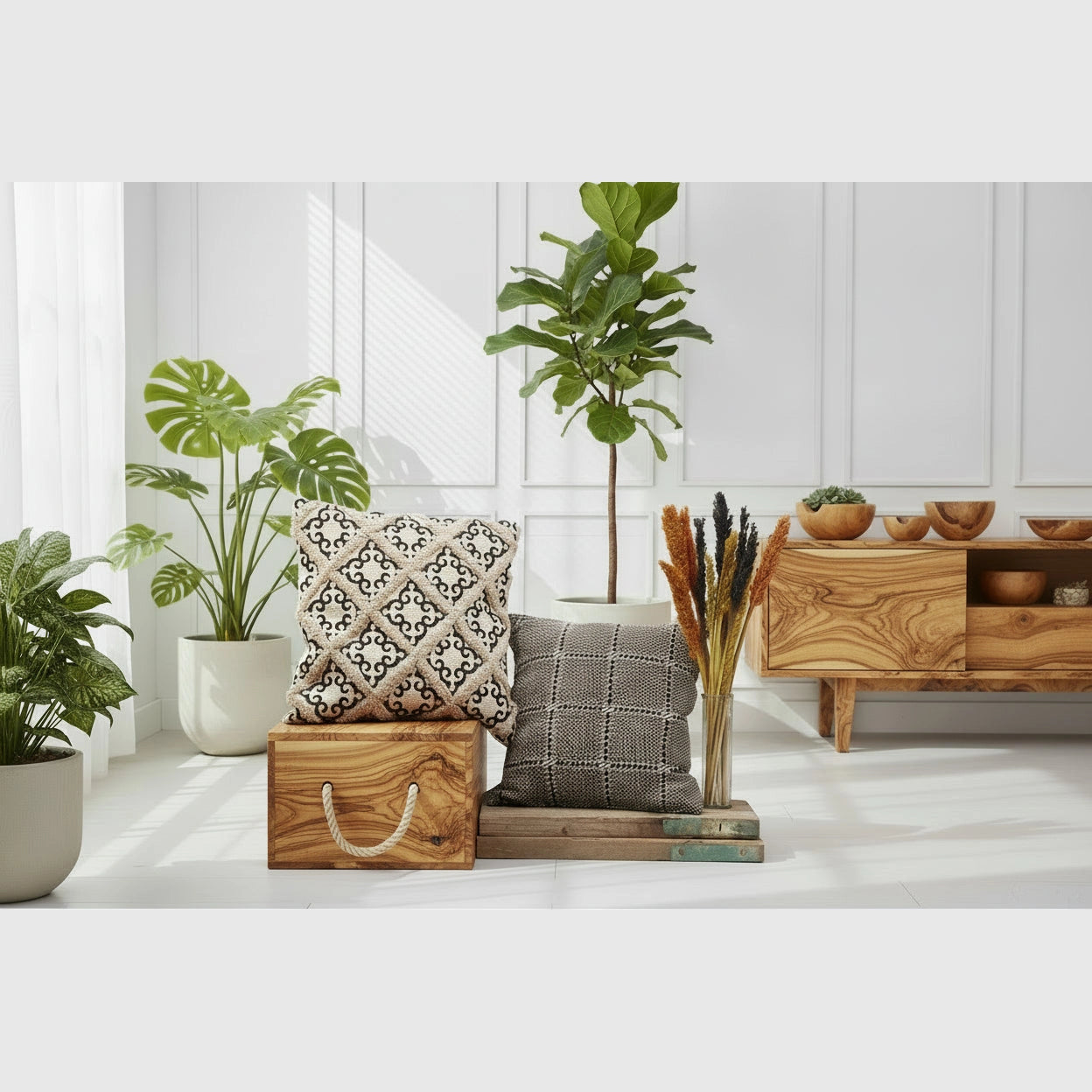 Ancient Wisdom Classic Indian Cotton Cushion Covers - Geometric Designs & Neutral Colours Home & Garden > Decor > Throw Pillows > Cushion Covers emmy-jane-boutique.myshopify.com