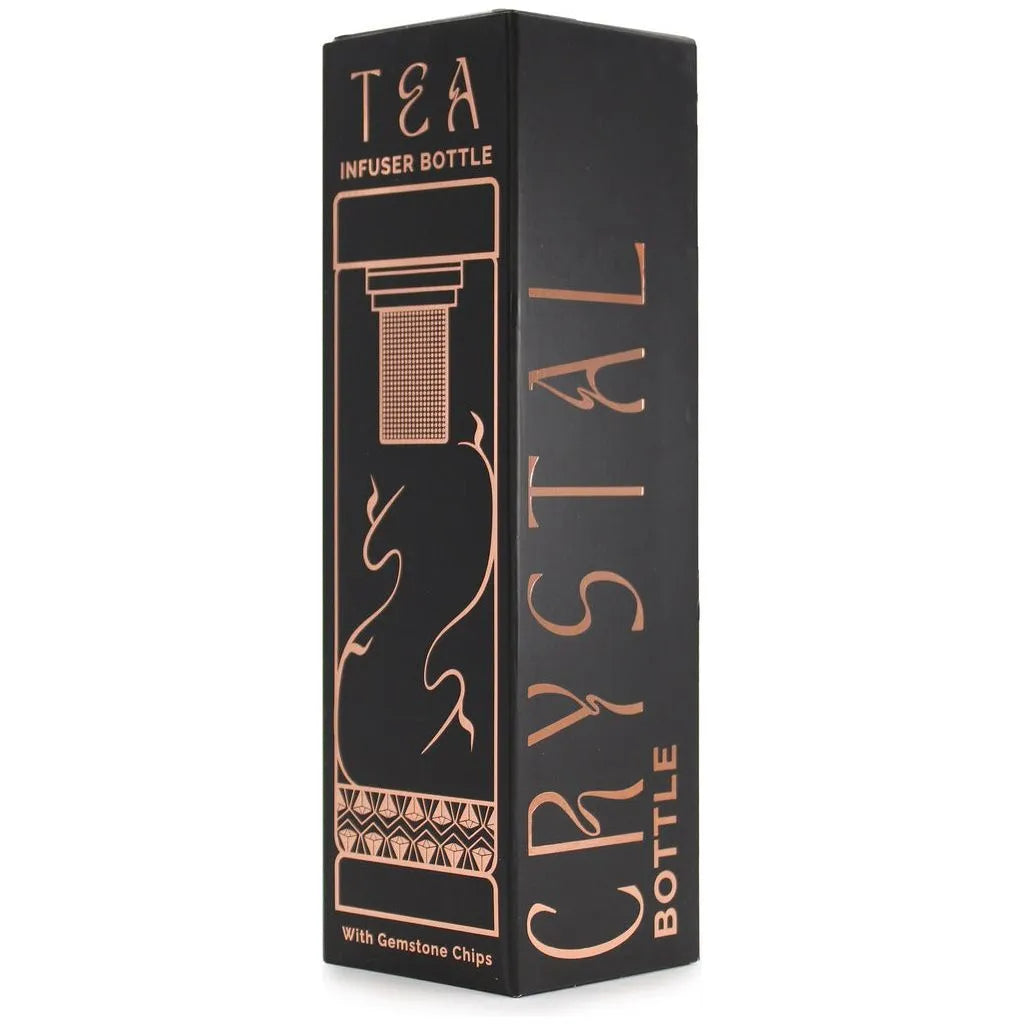 Ancient Wisdom Crystal Glass Tea Infuser Bottle - Glass Water Bottle with Gemstones Home & Garden > Kitchen & Dining > Tableware > Coffee Servers & Tea Pots > Tea Infuser bottles > Crystal Glass Tea Infuser Bottle emmy-jane-boutique.myshopify.com