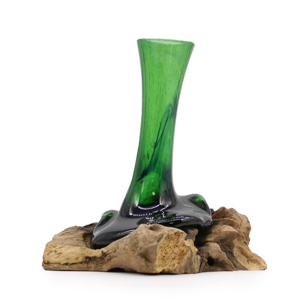 Emmy Jane Boutique Handmade Glass Vases - Recycled Beer Bottles & Gamel Wood