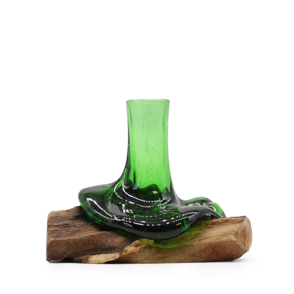 Emmy Jane Boutique Handmade Glass Vases - Recycled Beer Bottles & Gamel Wood